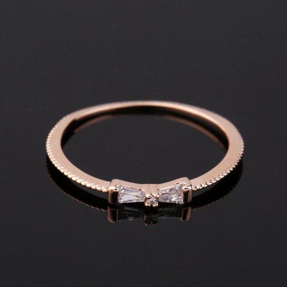 NEW Diamond Bowtie Rose Gold Ring - Picture 5 of 6